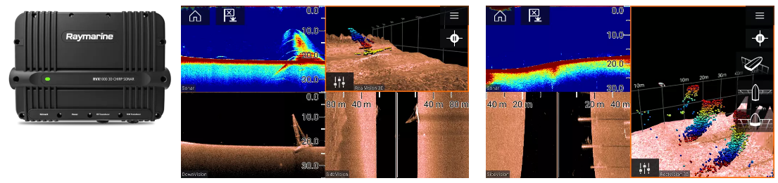 RVX1000 Modulo ecoscandaglio CHIRP 1 KW con RealVision 3D, DownVision, SideVision ed ecoscandaglio High CHIRP.