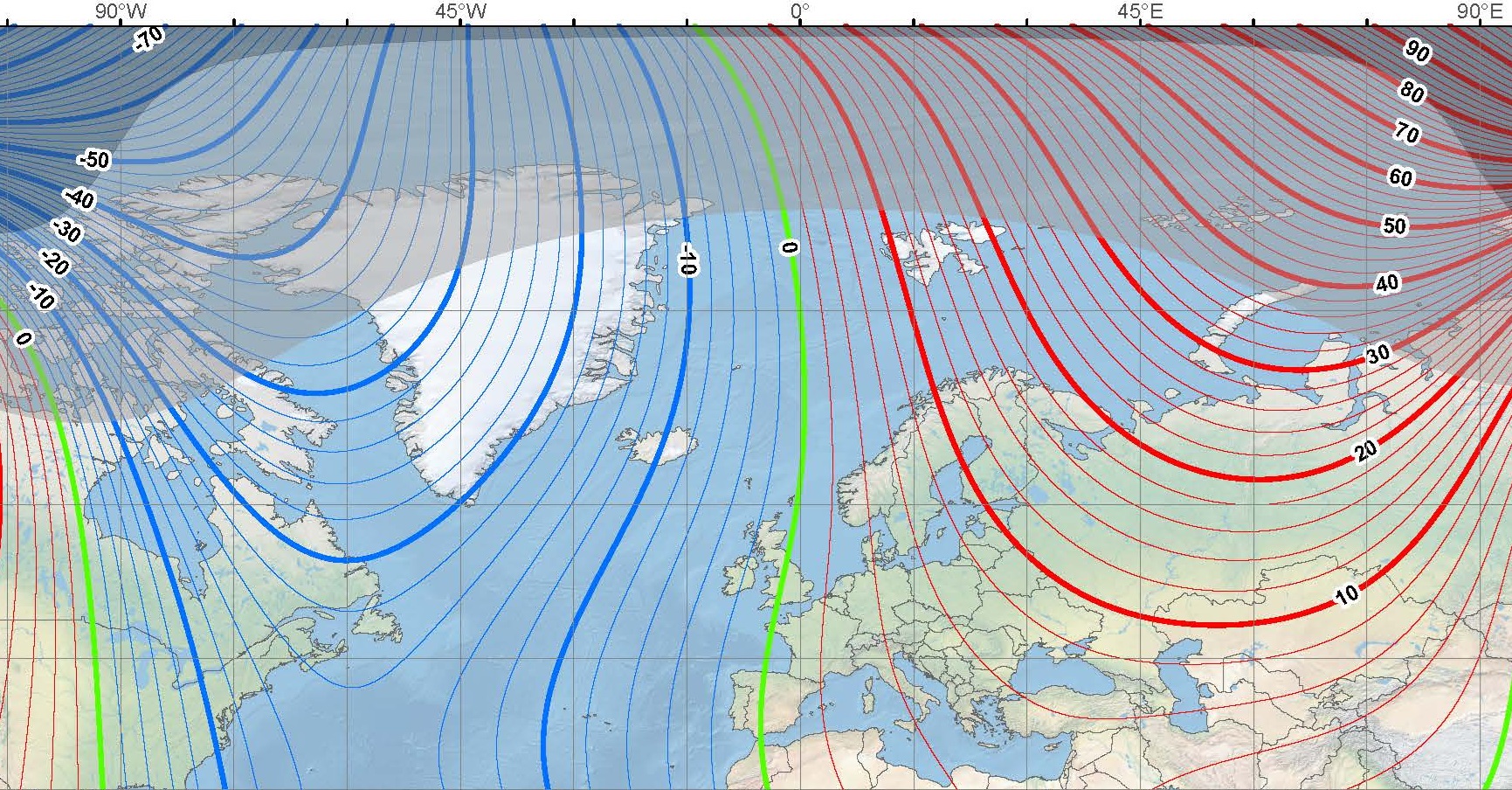 Modello Magnetico Mondiale 2025 - NGDC NOAA