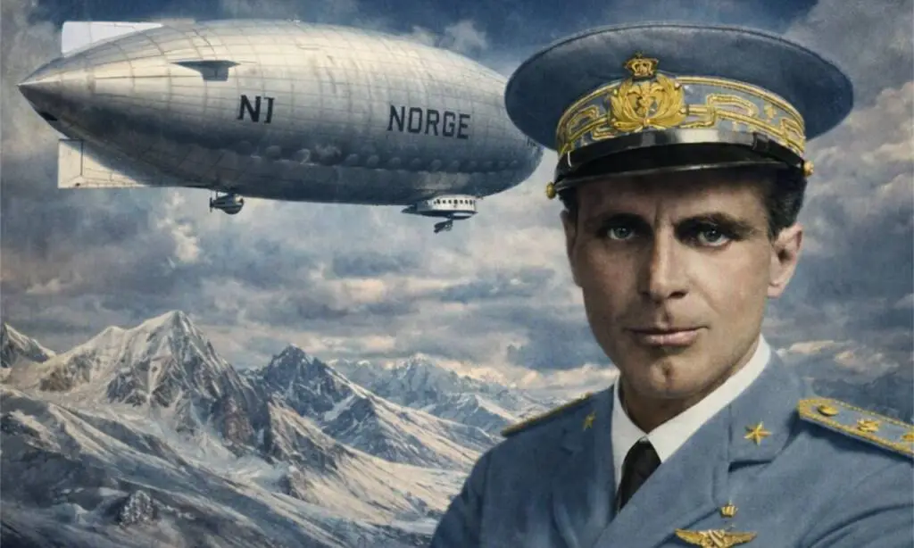 La conquista del Polo Nord avvenne il 12 Maggio 1926 alle ore 01:30 GMT, grazie alla spedizione artica basata sull'impiego del Dirigibile NORGE progettato e costruito dal Ten. Col. Umberto Nobile presso lo Stabilimento di Costruzioni Aeronautiche di Roma, di cui era il Direttore.